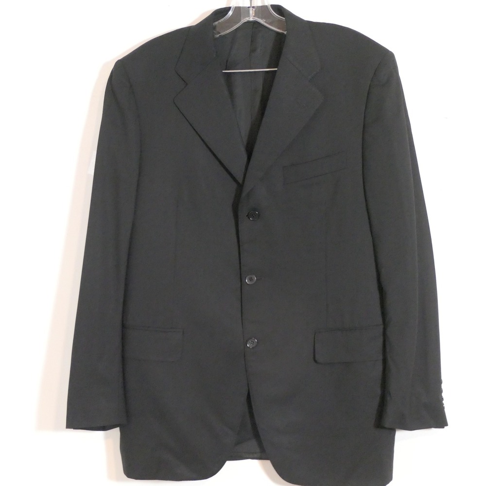 Canali Mens Blazer 50R Black Super 120s Wool Italian Suit Jacket Formal *Read